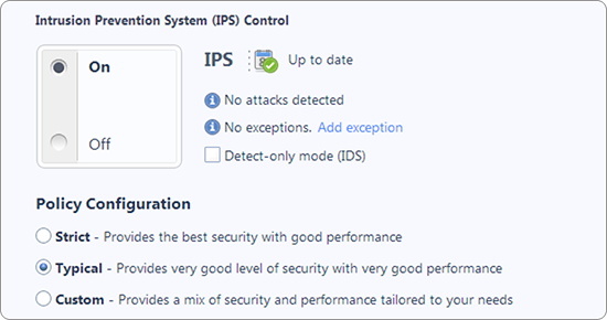 600 Appliance IPS Control